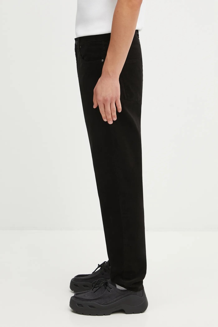 Hlače od samta Carhartt WIP Newel Pant I031456.8902 crna SS26