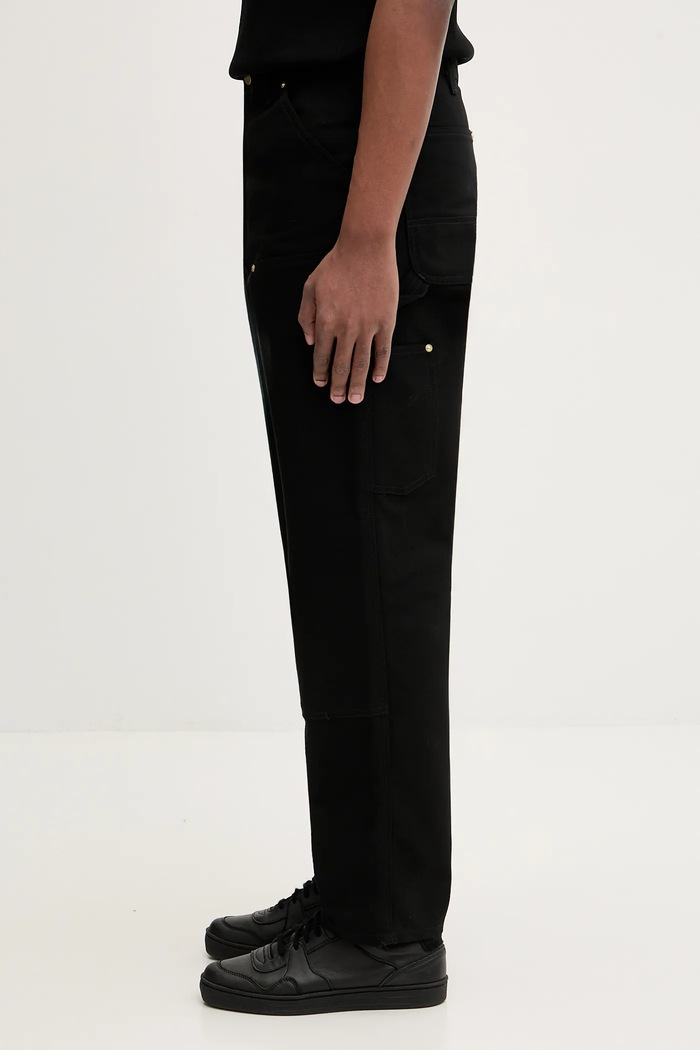 Carhartt WIP spodnie bawełniane Double Knee Pant I036274.8901 czarny SS26