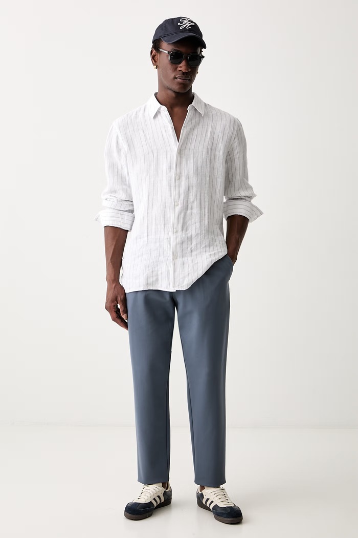 Calvin Klein spodnie męskie z wiskozą LV04LF607G niebieski SS26