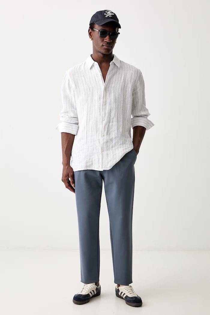Calvin Klein spodnie męskie z wiskozą LV04LF607G niebieski SS26
