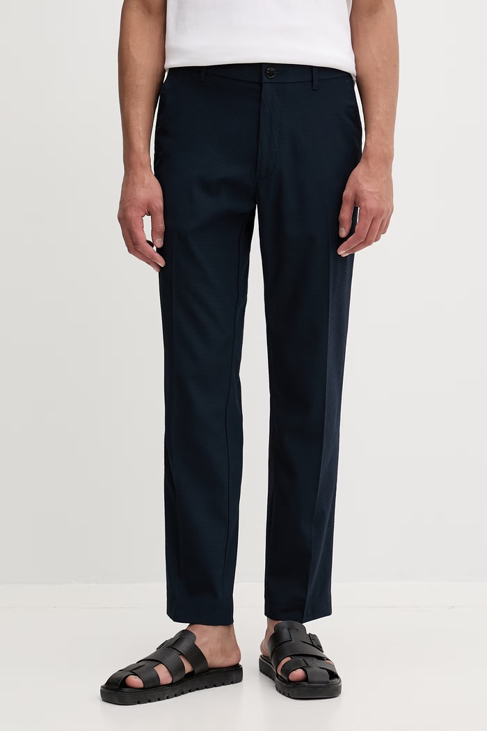 Calvin Klein Nohavice chinos pánske tmavomodrá LV04LF609G