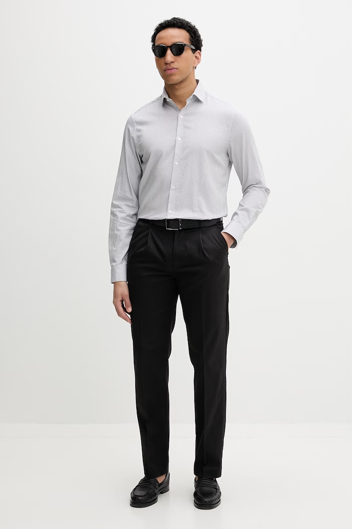 Calvin Klein spodnie straight męskie z bawełną LV04LF625G czarny SS26