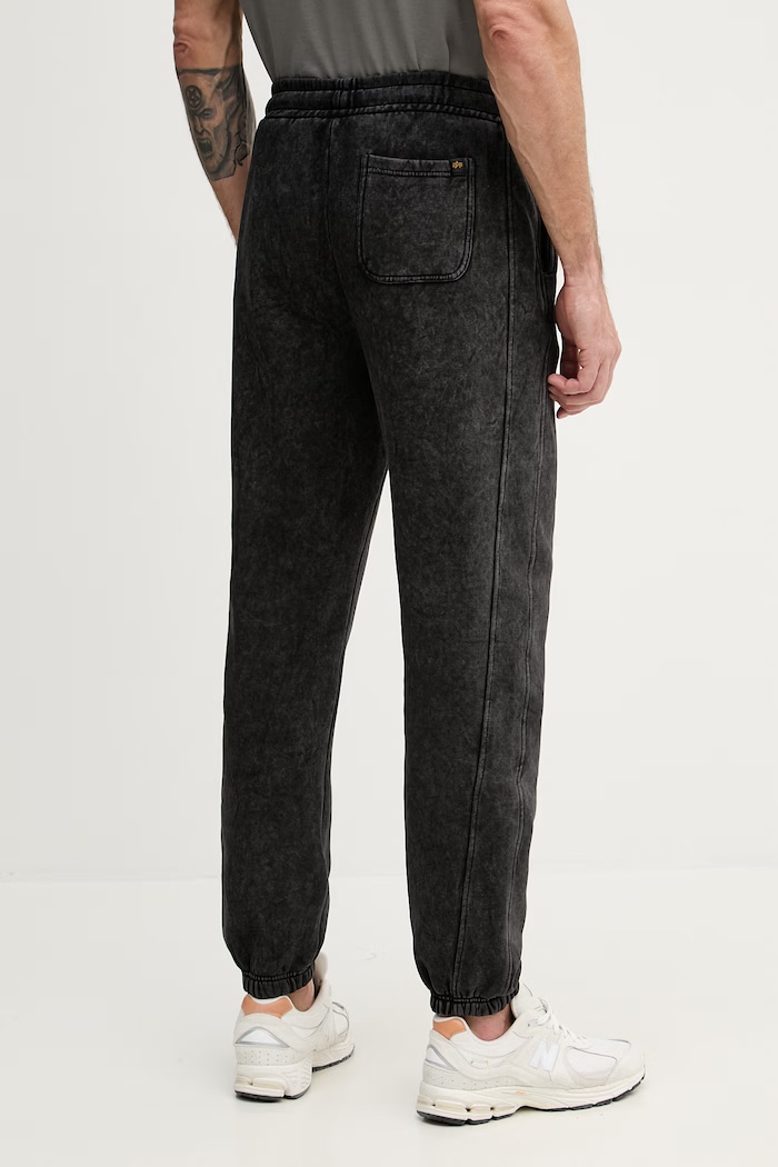 Îmbrăcăminte Alpha Industries pantaloni de trening pentru bărbați, cu bumbac Vintage Basic Jogger SL 258361 negru