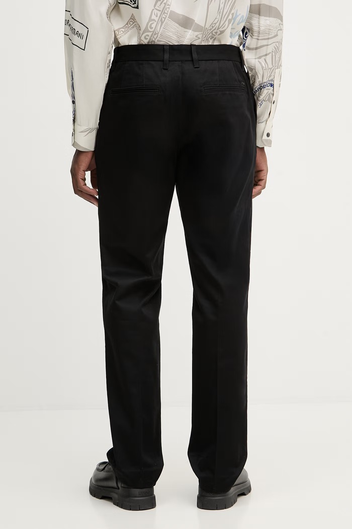Odzież Emporio Armani spodnie regularne męskie bawełniane z elastanem EM003660.AF23585 czarny