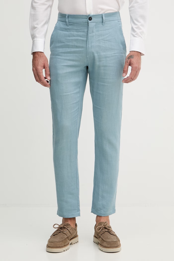Trussardi pantaloni pentru bărbați, din in albastru P719M000113N
