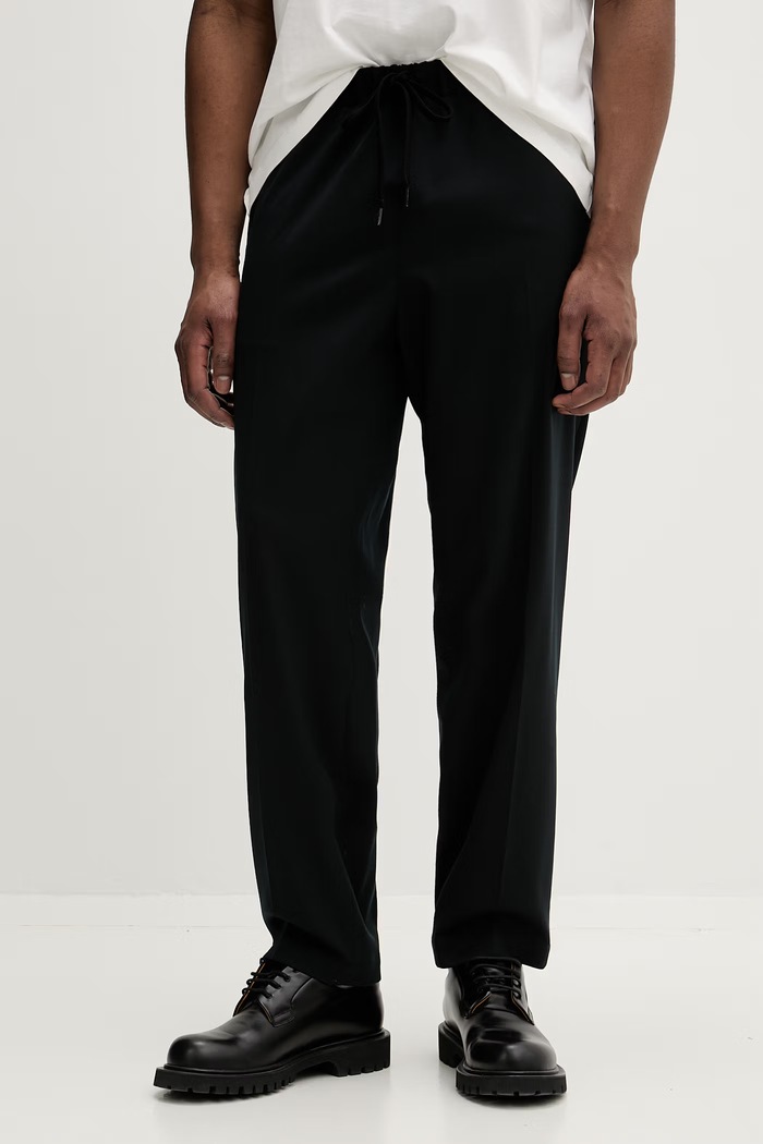 MM6 Maison Margiela spodnie z dodatkiem wełny tkanina czarny SH0KA0023.M35153.900