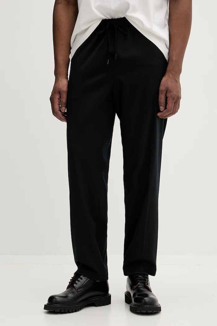 MM6 Maison Margiela spodnie z dodatkiem wełny tkanina czarny SH0KA0023.M35153.900