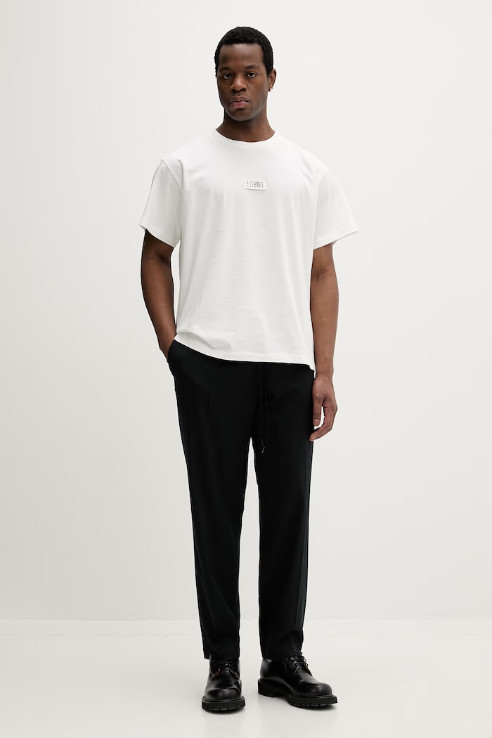 MM6 Maison Margiela spodnie z dodatkiem wełny SH0KA0023.M35153.900 czarny SS26