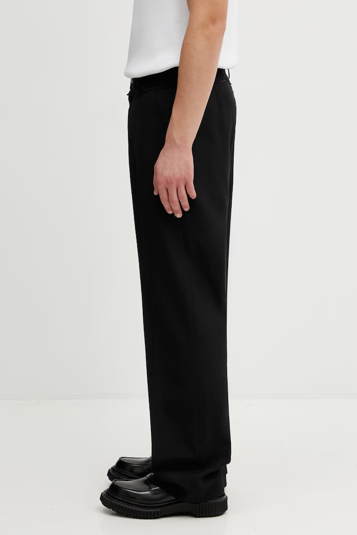 MM6 Maison Margiela pantaloni cu amestec de lână pentru bărbați SH0KA0062.MTN133.961 negru SS26