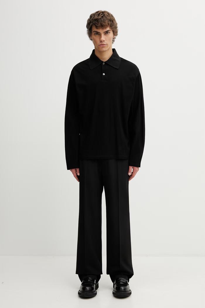 Spodnie męskie z dodatkiem wełny MM6 Maison Margiela czarny SH0KA0062.MTN133.961