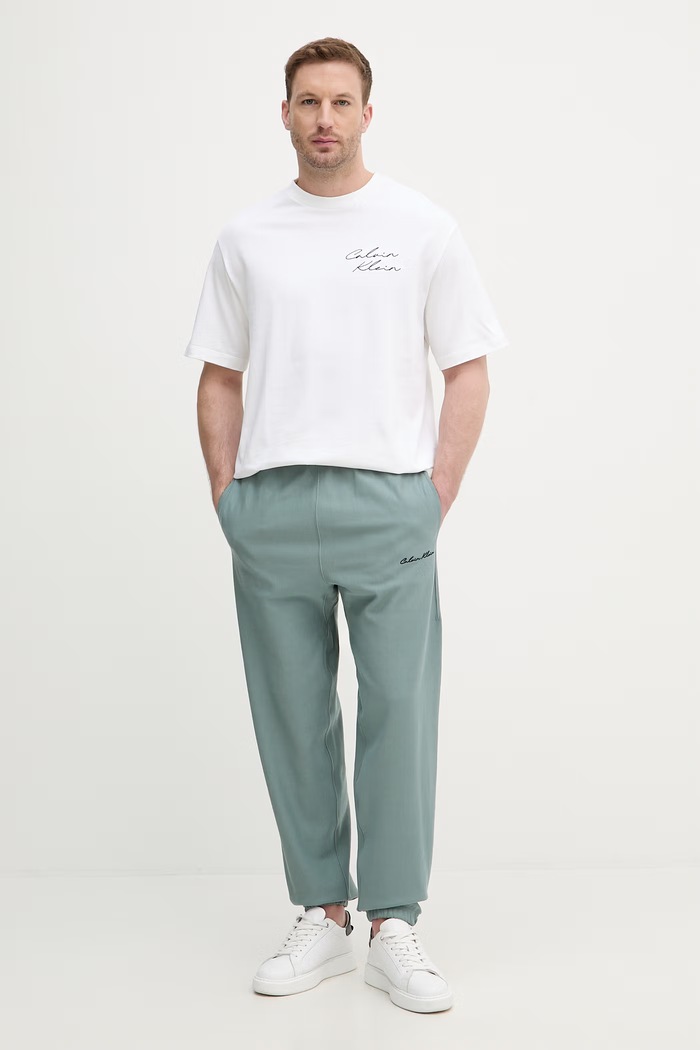Calvin Klein Jeans pantaloni de trening pentru bărbați LV04RF249G verde SS26