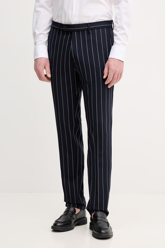 United Colors of Benetton pantaloni de costum pentru bărbați, cu vâscoză bleumarin 43N4UF060