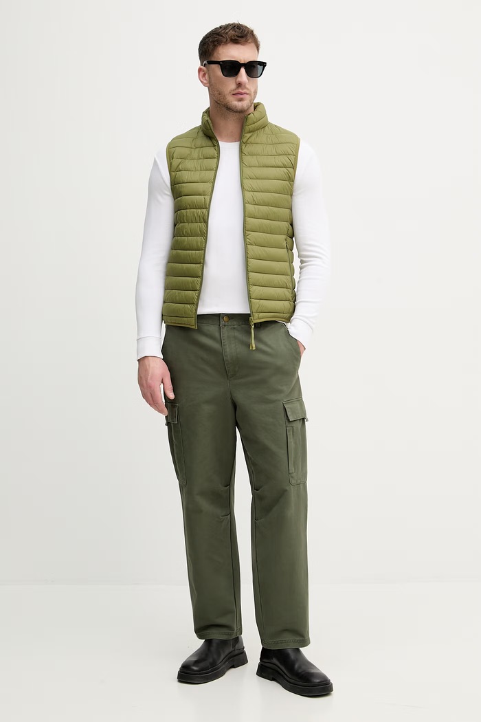 United Colors of Benetton pánske cargo nohavice bavlnené 4OAEUF061 zelená SS26