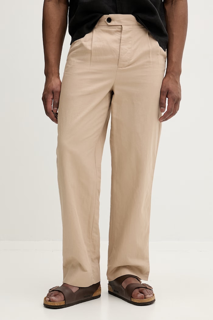 AllSaints chinos férfi vászon ROLAND bézs M001TE