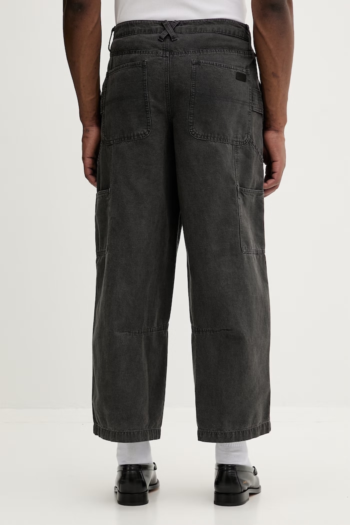Одяг AllSaints штани wide leg чоловічі бавовняні JACKSON M006TE сірий