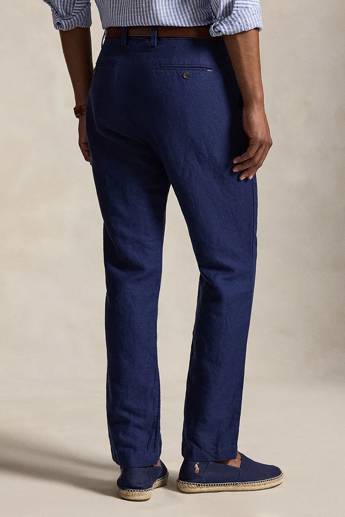 Polo Ralph Lauren spodnie męskie z lnem 710A13266 granatowy SS26