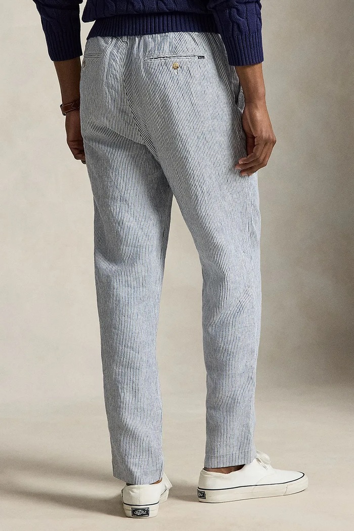 Polo Ralph Lauren nohavice pánske ľanové 710P08270 modrá SS26