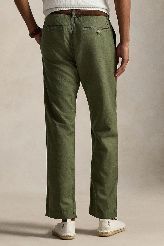Polo Ralph Lauren nohavice pánske ľanové 710A13235 zelená SS26