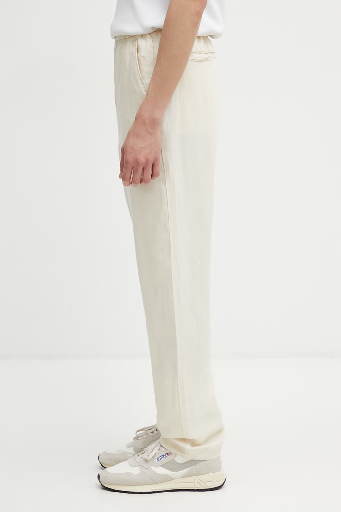 Παντελόνι με προσθήκη λινού Lacoste HH1972 μπεζ SS26