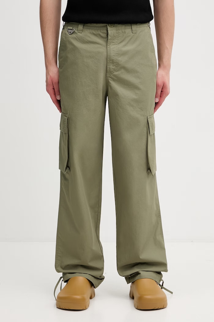 Lacoste nohavice cargo pánske bavlnené zelená HH3245