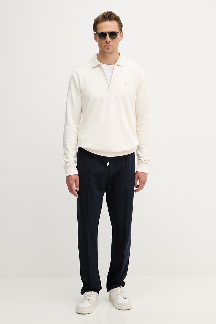 U.S. Polo Assn. trenirka moška z bombažem INTERLOCK PINTUCK JOGGER MUP4661 mornarsko modra SS26