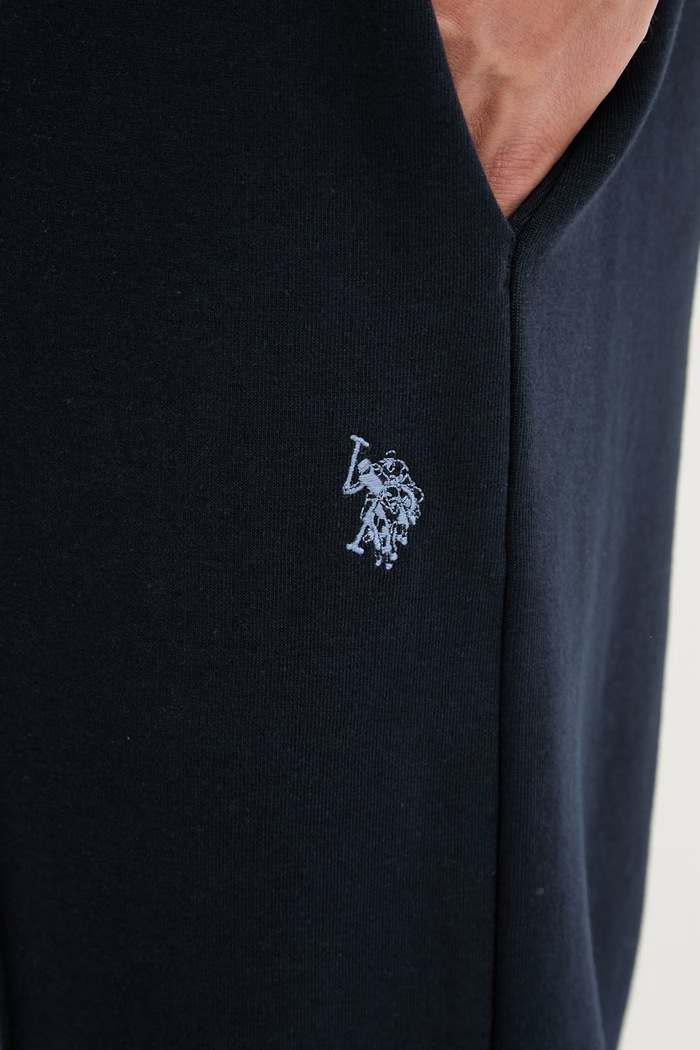 U.S. Polo Assn. trenirka moška z bombažem INTERLOCK PINTUCK JOGGER mornarsko modra MUP4661