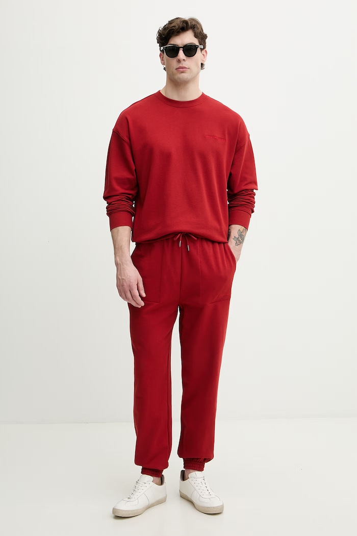 Tommy Hilfiger teplákové nohavice dámske UM0UM03911 červená SS26