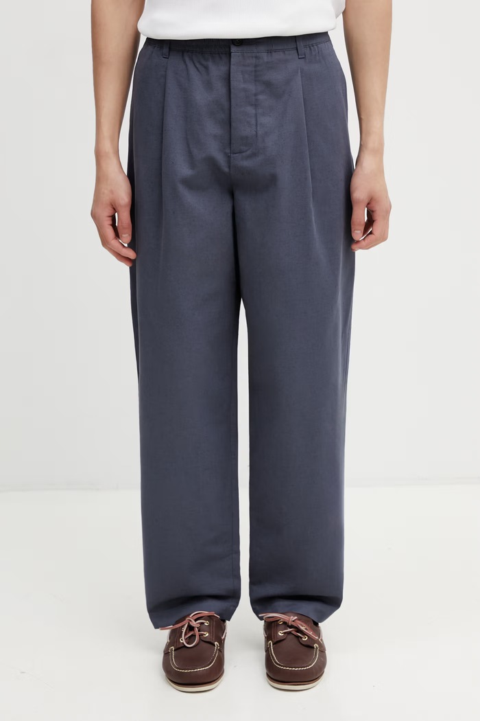 Maison Kitsuné παντελόνι ανδρικό μπλε QM01104WW9107