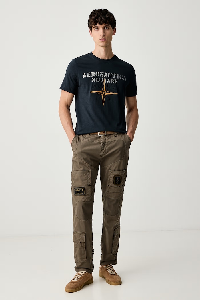 Aeronautica Militare Παντελόνι Ανδρικό PA1387UCT01493 καφέ SS26