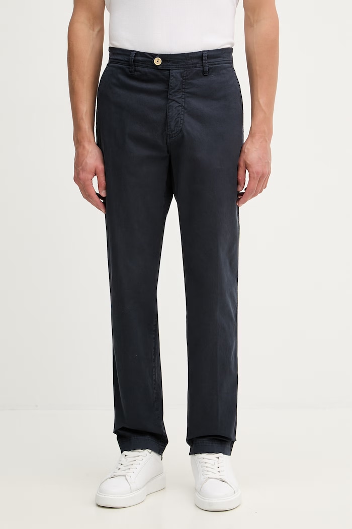 Aeronautica Militare pantaloni regular pentru bărbați, din bumbac cu elastan bleumarin PA1711UCT04292