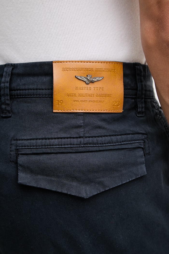 Aeronautica Militare pantaloni regular pentru bărbați, din bumbac cu elastan bleumarin PA1711UCT04292