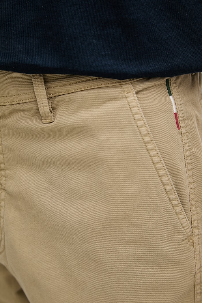 Aeronautica Militare pantaloni regular pentru bărbați, din bumbac cu elastan bej PA1711UCT04292