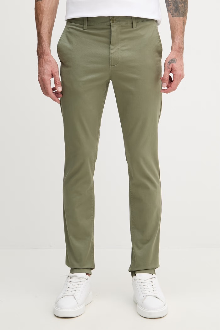 Lacoste nohavice regular pánske bavlnené s elastanom zelená HH1965
