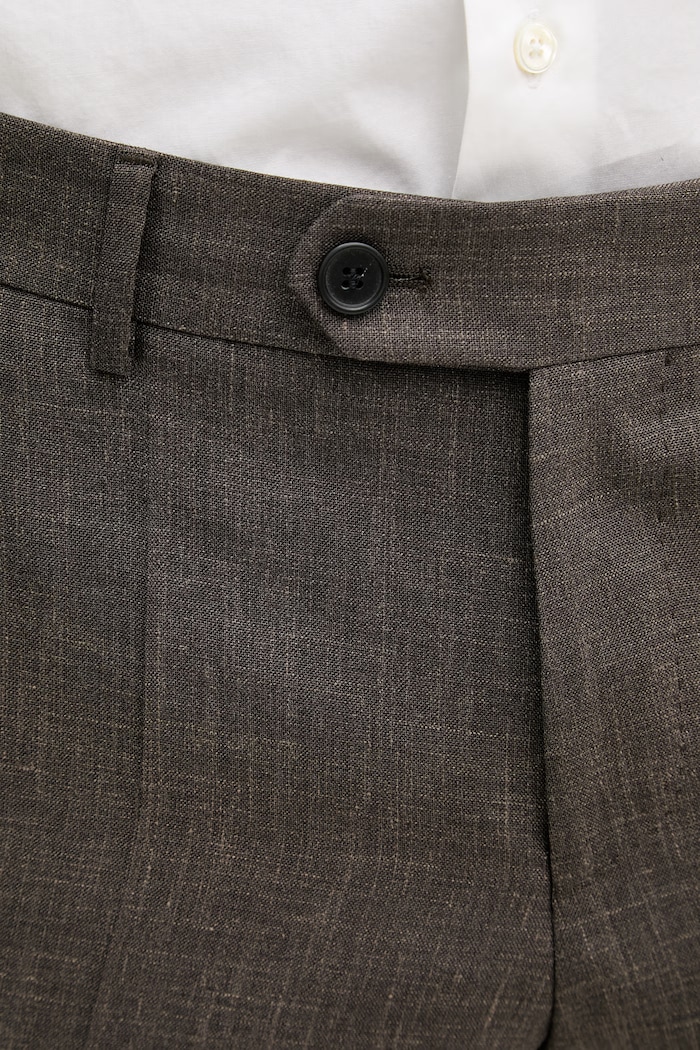 BOSS pantaloni pentru bărbați, cu lână BOSS X DAVID BECKHAM maro 50563826