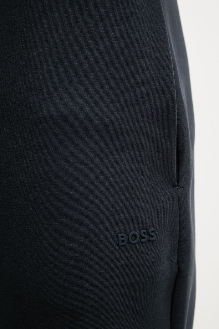 BOSS Green teplákové nohavice pánske bavlnené s elastanom tmavomodrá 50555505