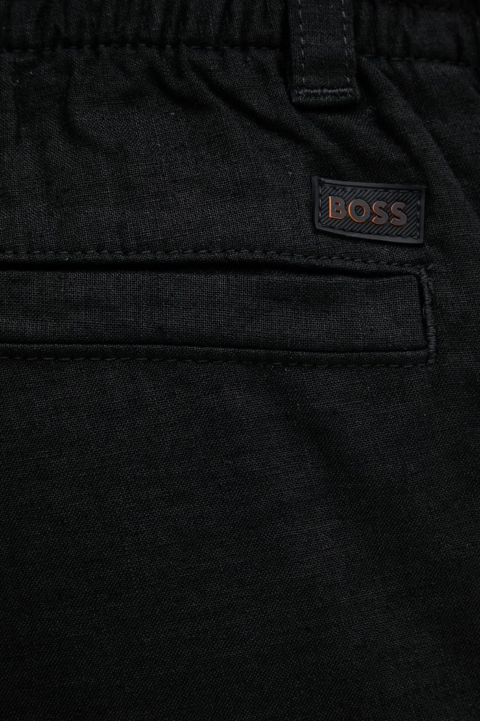 BOSS Orange spodnie męskie z lnem czarny 50559595