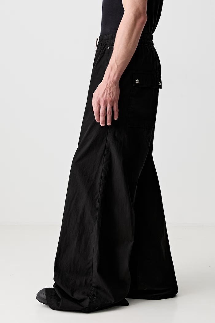 Rick Owens DRKSHDW Geth Belas spodnie bawełniane męskie DU01F4378.CR czarny SS26
