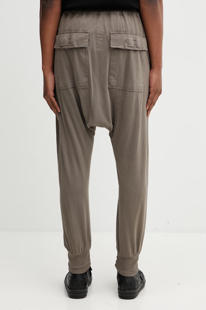 Îmbrăcăminte Rick Owens DRKSHDW Prisoner Drawstring pantaloni de trening din bumbac pentru bărbați DU01F4395.RN maro