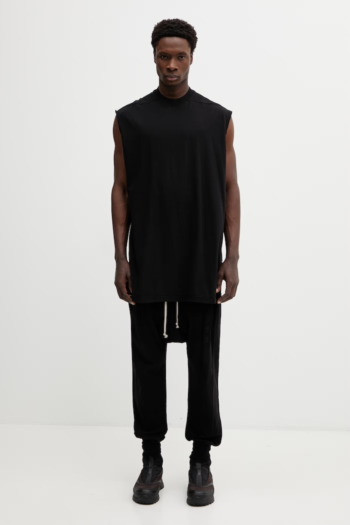 Rick Owens DRKSHDW Prisoner Drawstring спортивные штаны из хлопка для мужчин чёрный DU01F4395.RN