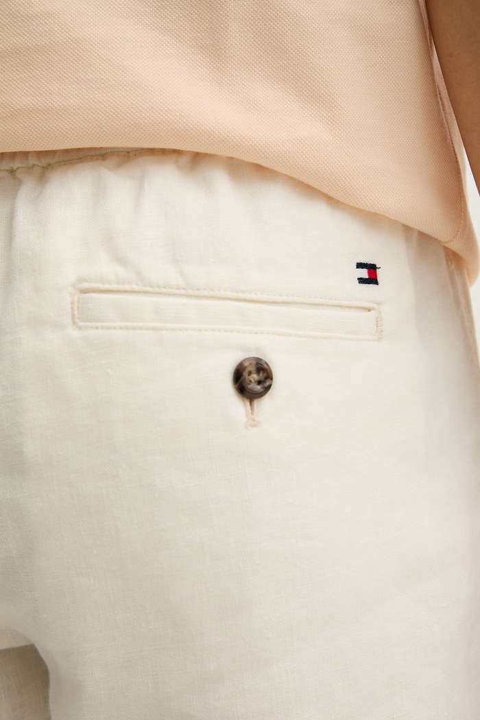 Tommy Hilfiger nohavice pánske s prímesou ľanu béžová MW0MW42336
