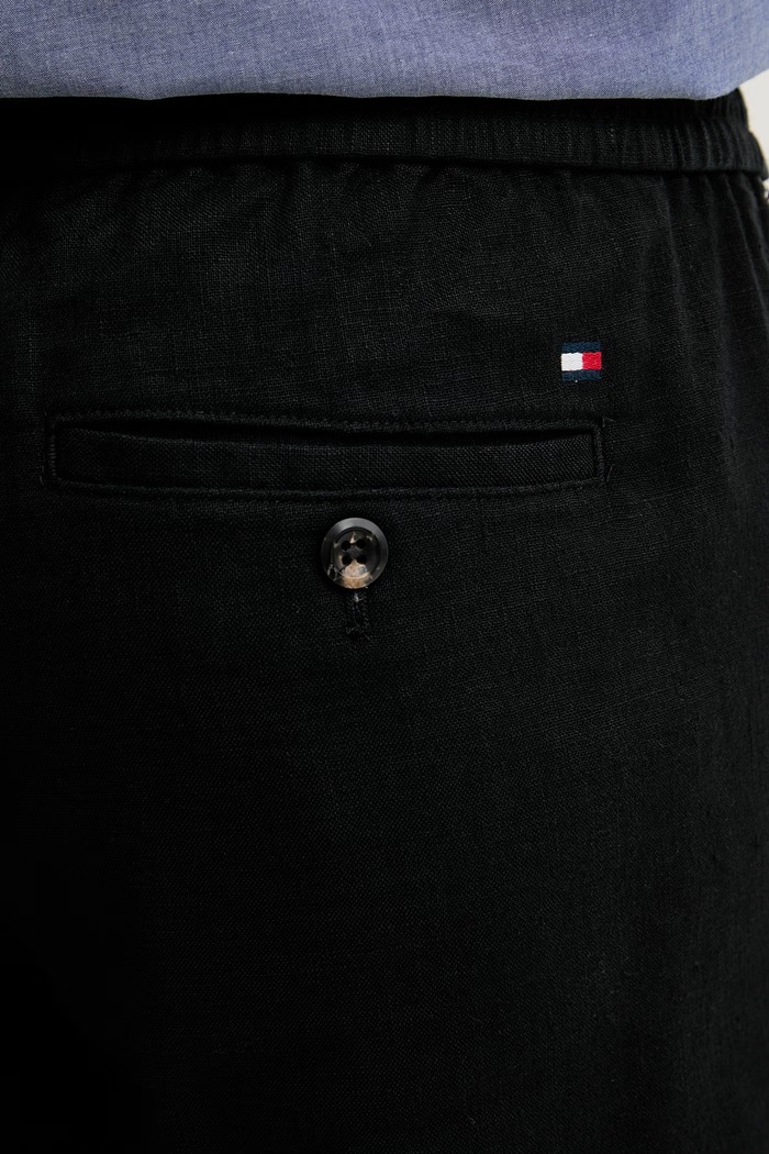 Tommy Hilfiger pantaloni pentru bărbați, cu amestec de in negru MW0MW42336