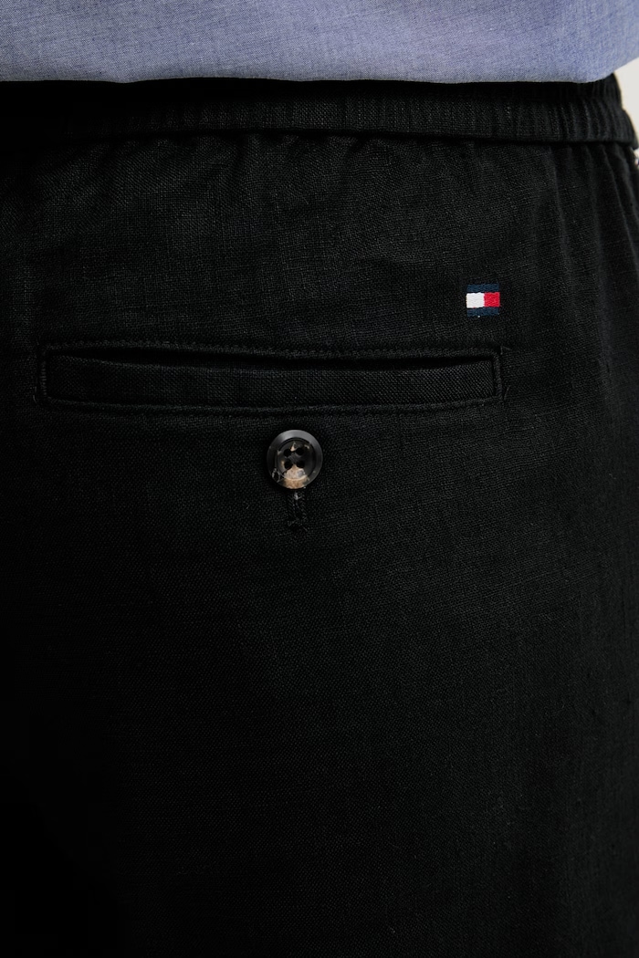 Tommy Hilfiger pantaloni pentru bărbați, cu amestec de in negru MW0MW42336