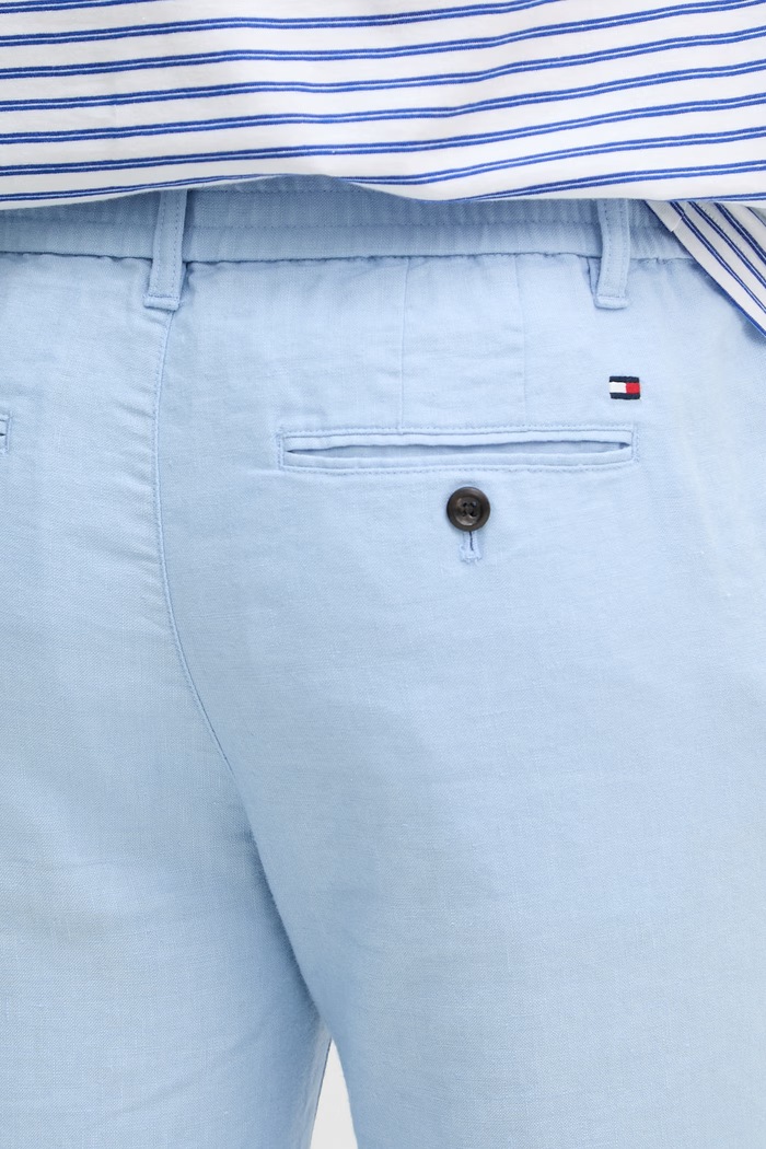 Tommy Hilfiger nohavice pánske s ľanom modrá MW0MW42337