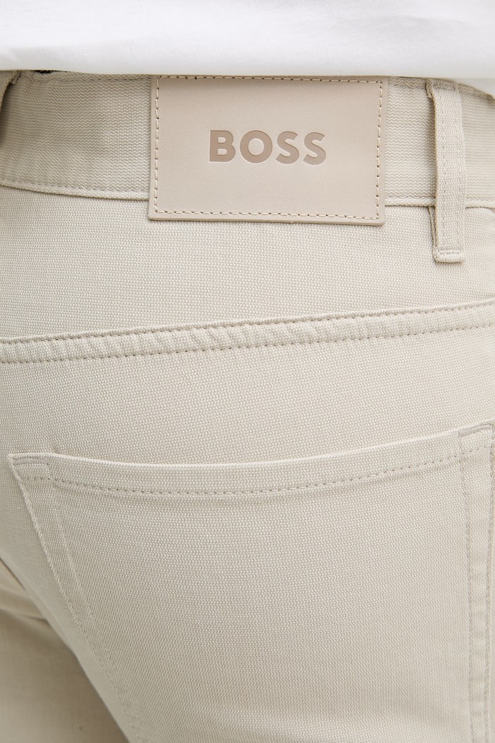 BOSS nohavice pánske s bavlnou Re.Maine5 béžová 50553815