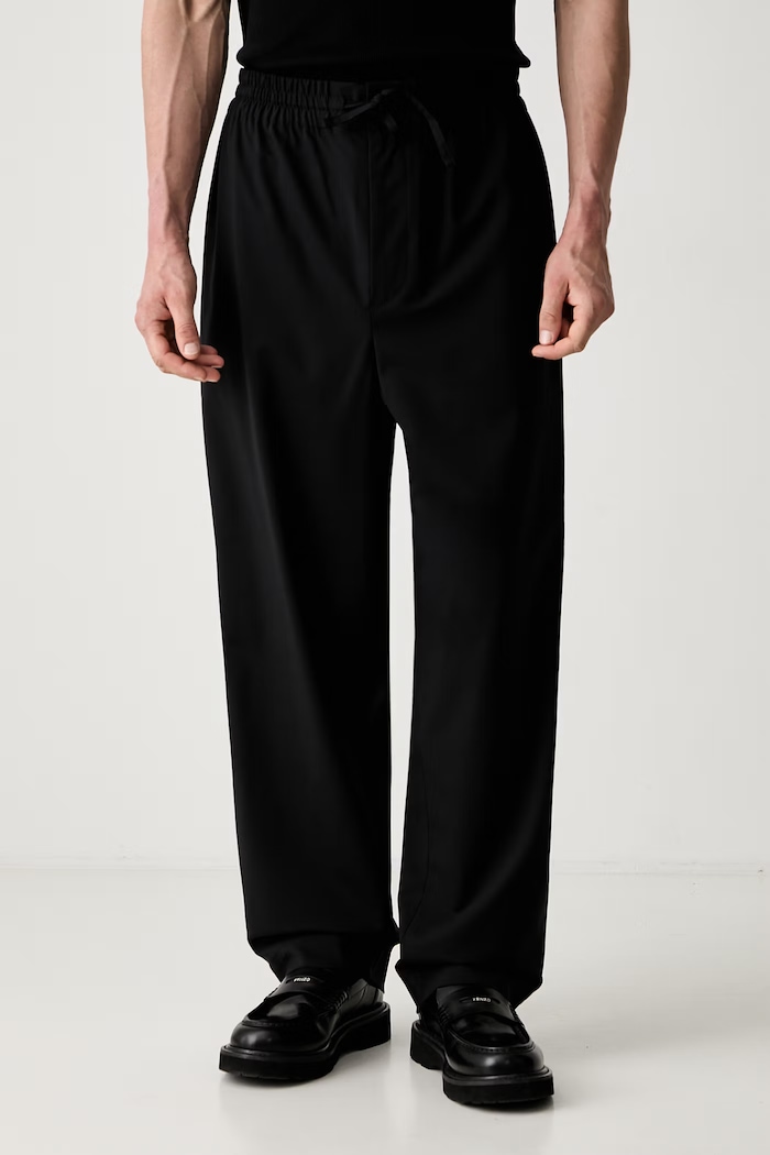 Kenzo Jog Pants панталон с вълна мъжки еластичен черен FF55UP5069RU