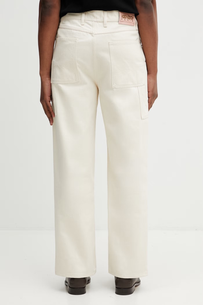Дрехи Kenzo Cargo Pants панталон от памук мъжки FG55DP4086W0 бежов