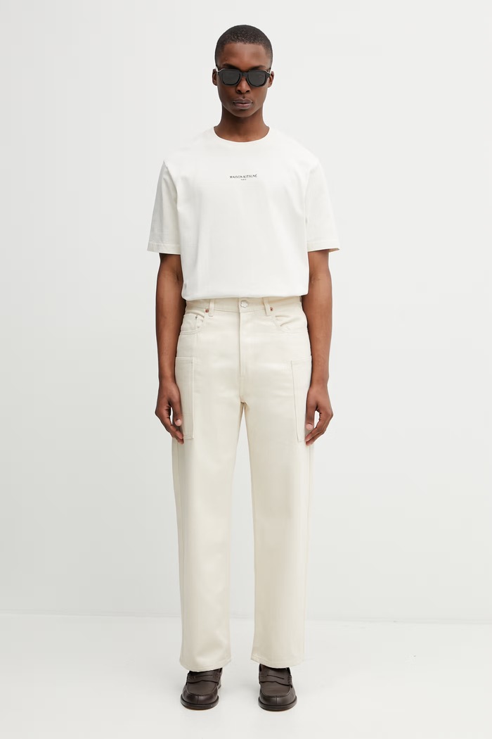 Kenzo Cargo Pants панталон от памук мъжки FG55DP4086W0 бежов