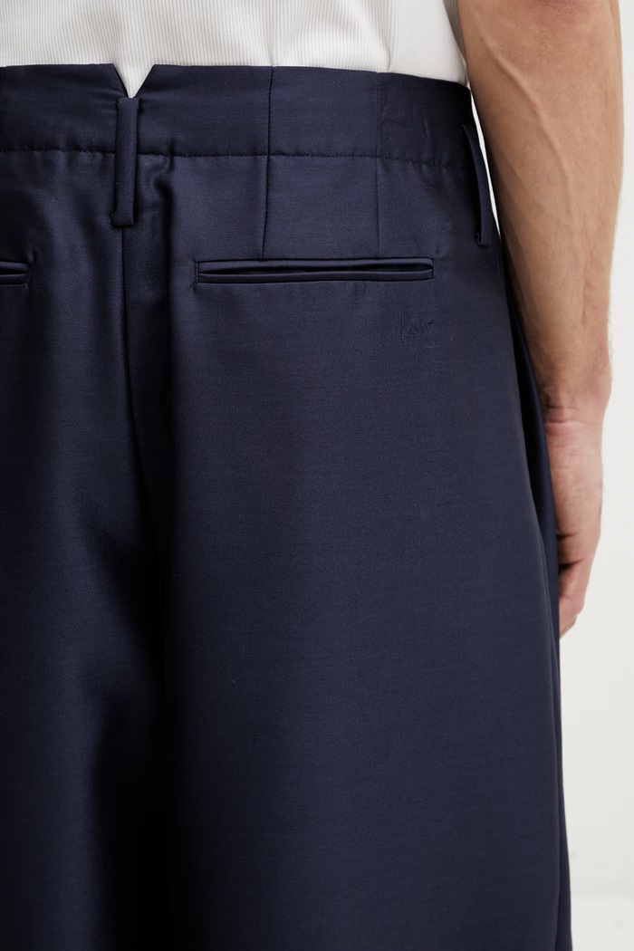 Kenzo Tailored Pants pantaloni cu lână pentru bărbați bleumarin FG55PA3849FA