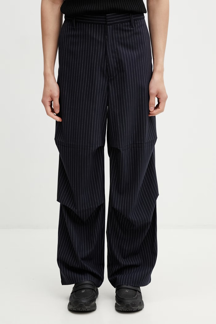 Filling Pieces Pinstripe παντελόνι με πρόσμιξη μαλλιού Ανδρικό σκούρο μπλε 412650501322.150