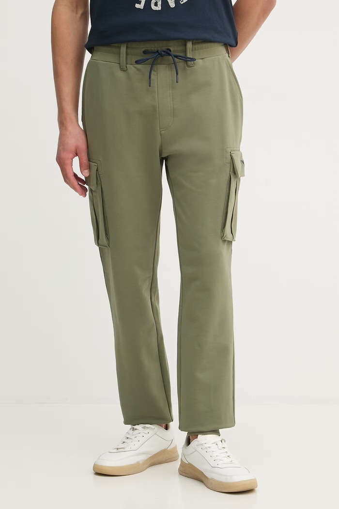 Aeronautica Militare spodnie dresowe z elastanem zielony PF1020UF00674